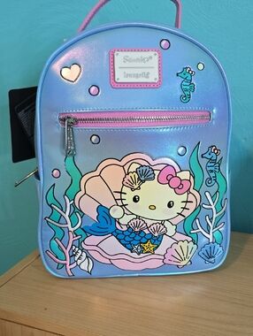 Sanrio Hello Kitty Mermaid Mini Backpack - Iridescent Blue & Pink